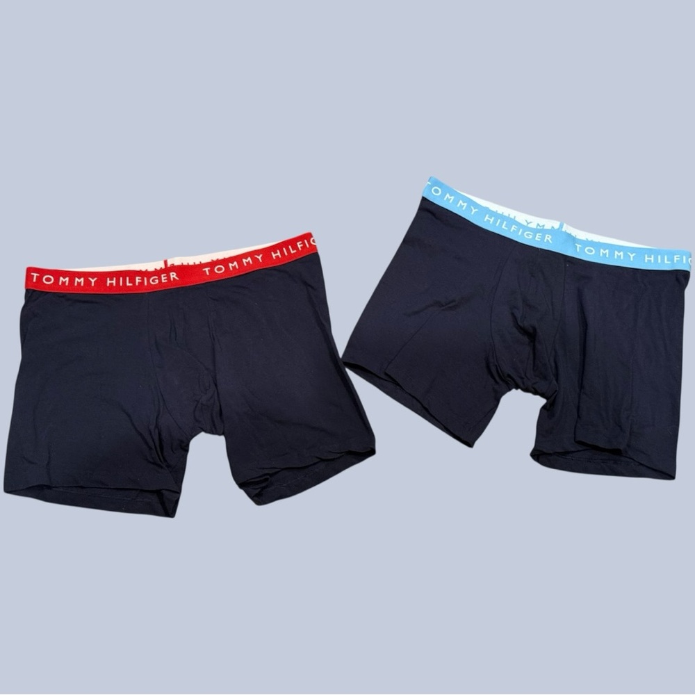 2pk Tommy Hilfiger Boxer Briefs - Navy blue with Red and Blue Waistbands